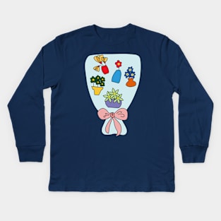 Bouquet, bunch of colorful flowers Kids Long Sleeve T-Shirt